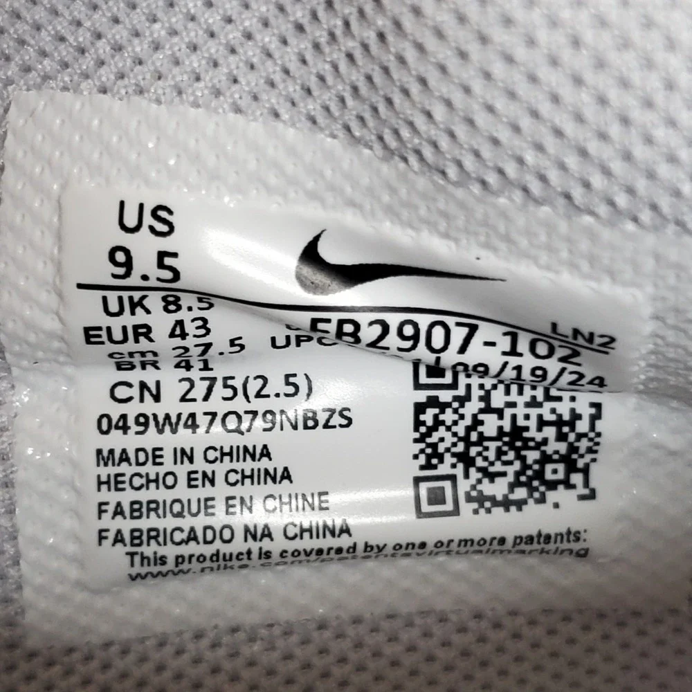 Nike Force Zoom Trout 9‎ Pro Baseball Cleats Men 9.5 White Platinum FB2907-102